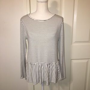 Ginger G Striped Peplum Top